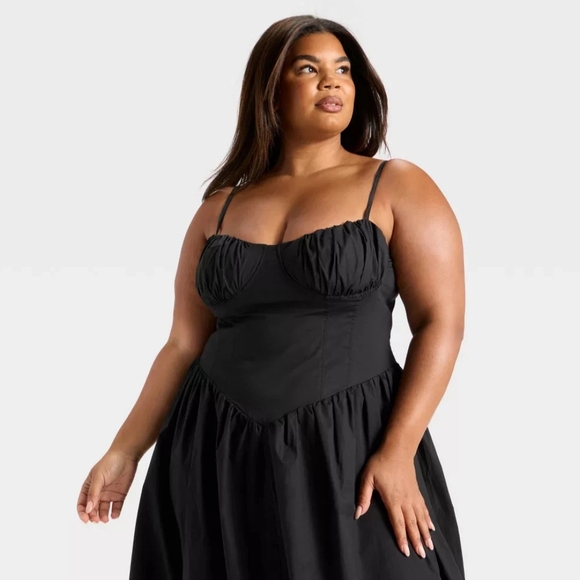 NWT Black Corset A-line Midi Dress Size 2X - Picture 3 of 3
